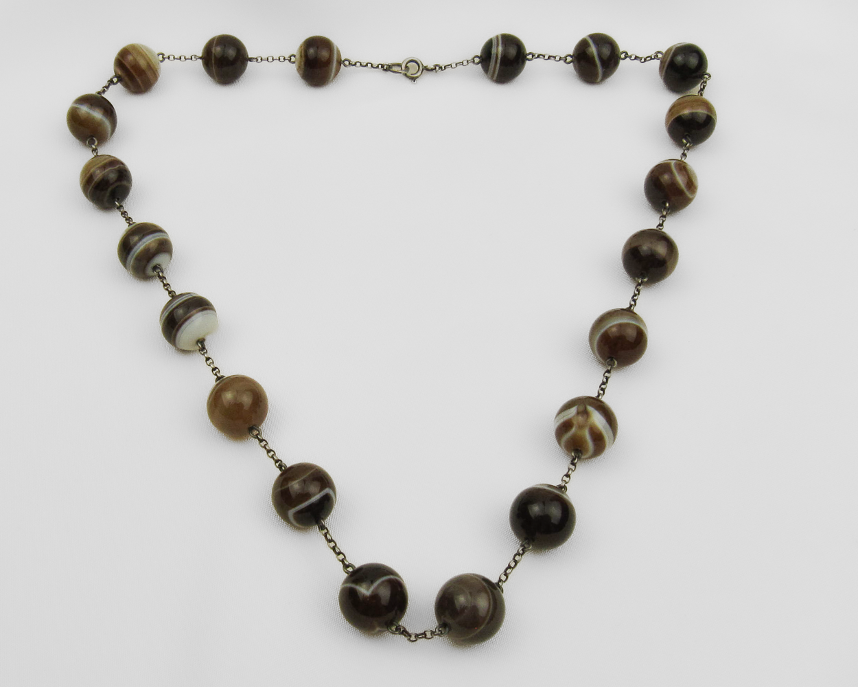 Circa 1890 Banded Agate Necklace