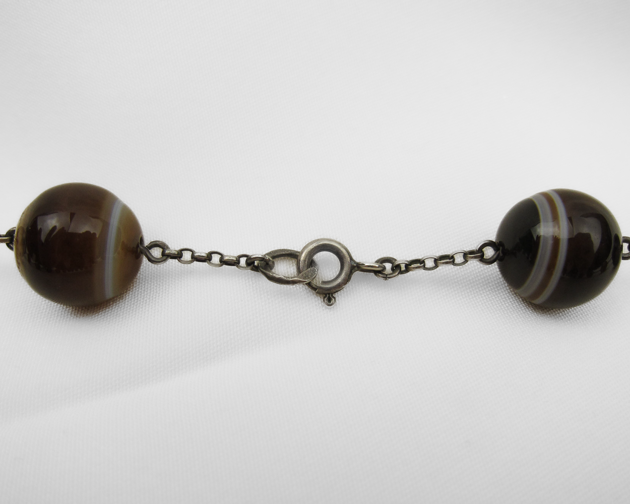 Circa 1890 Banded Agate Necklace