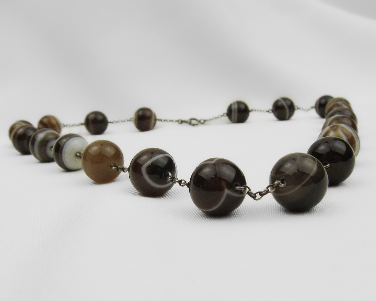 Circa 1890 Banded Agate Necklace