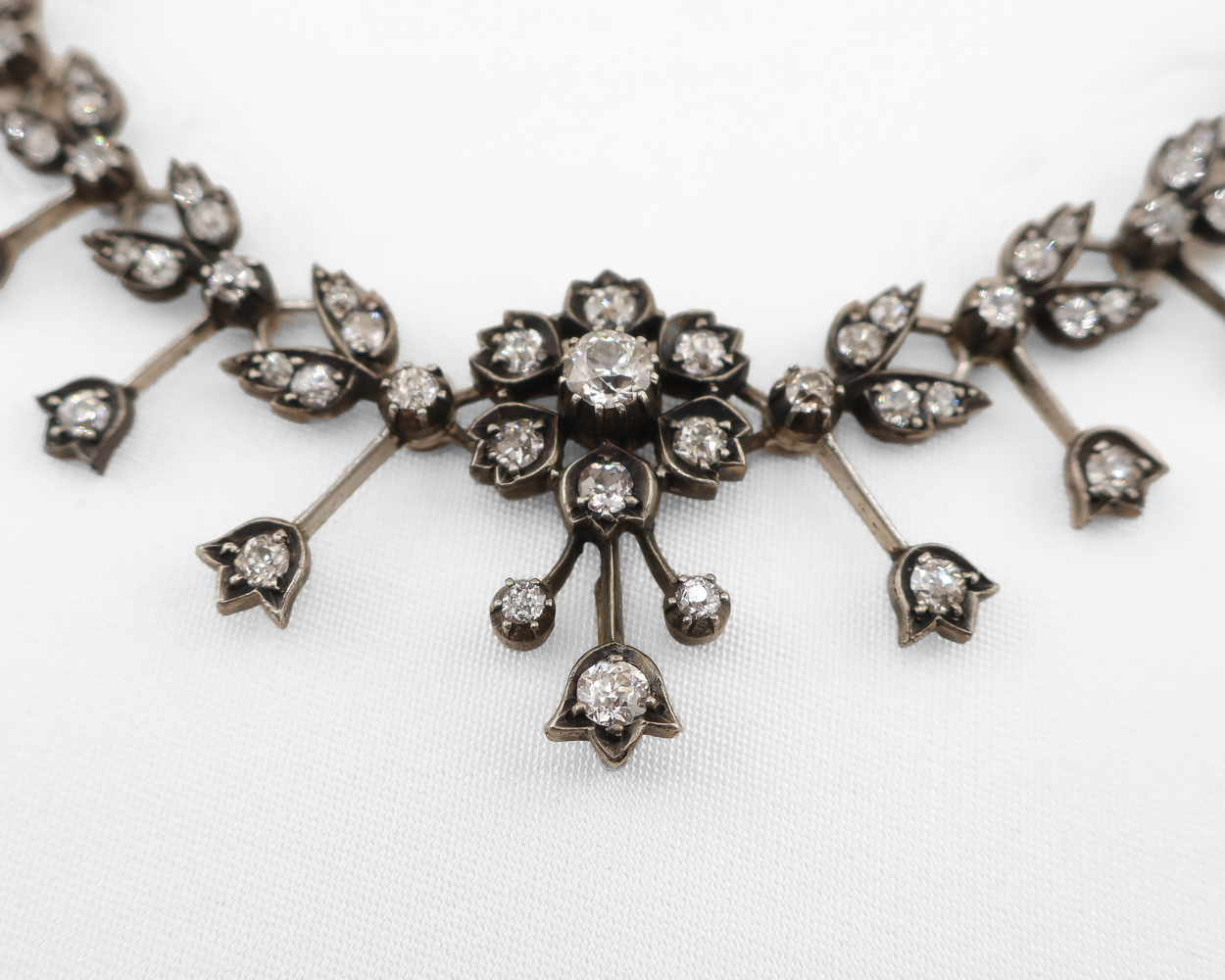 Victorian Diamond Floral Necklace