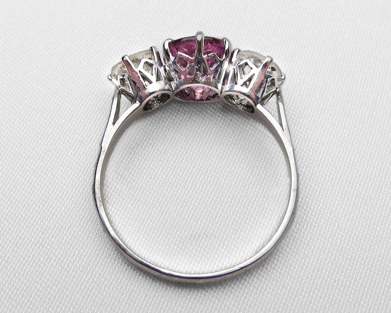 Art Deco Pink Sapphire & Diamond Ring