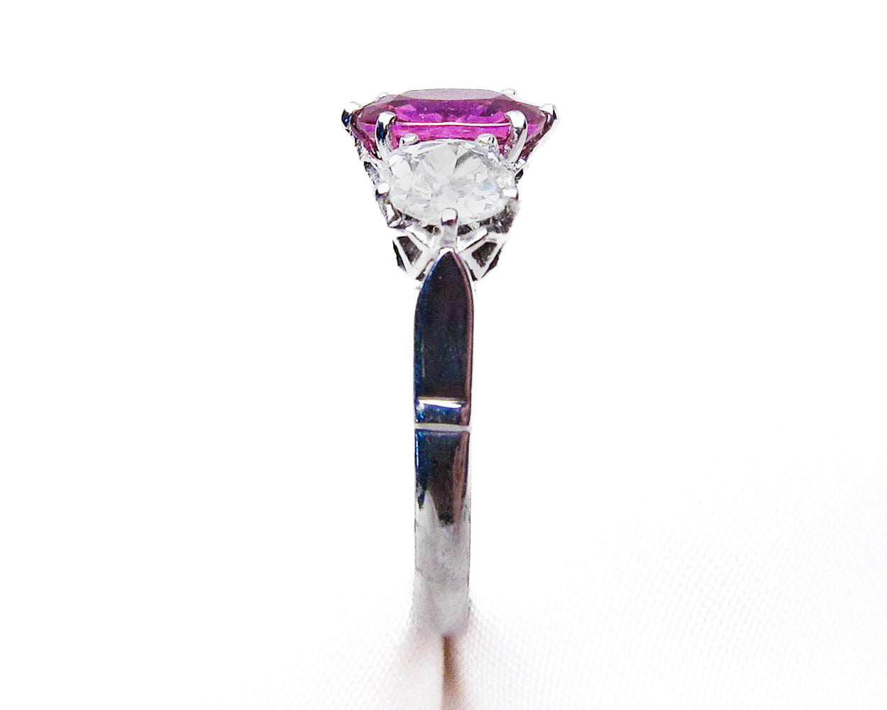 Art Deco Pink Sapphire & Diamond Ring