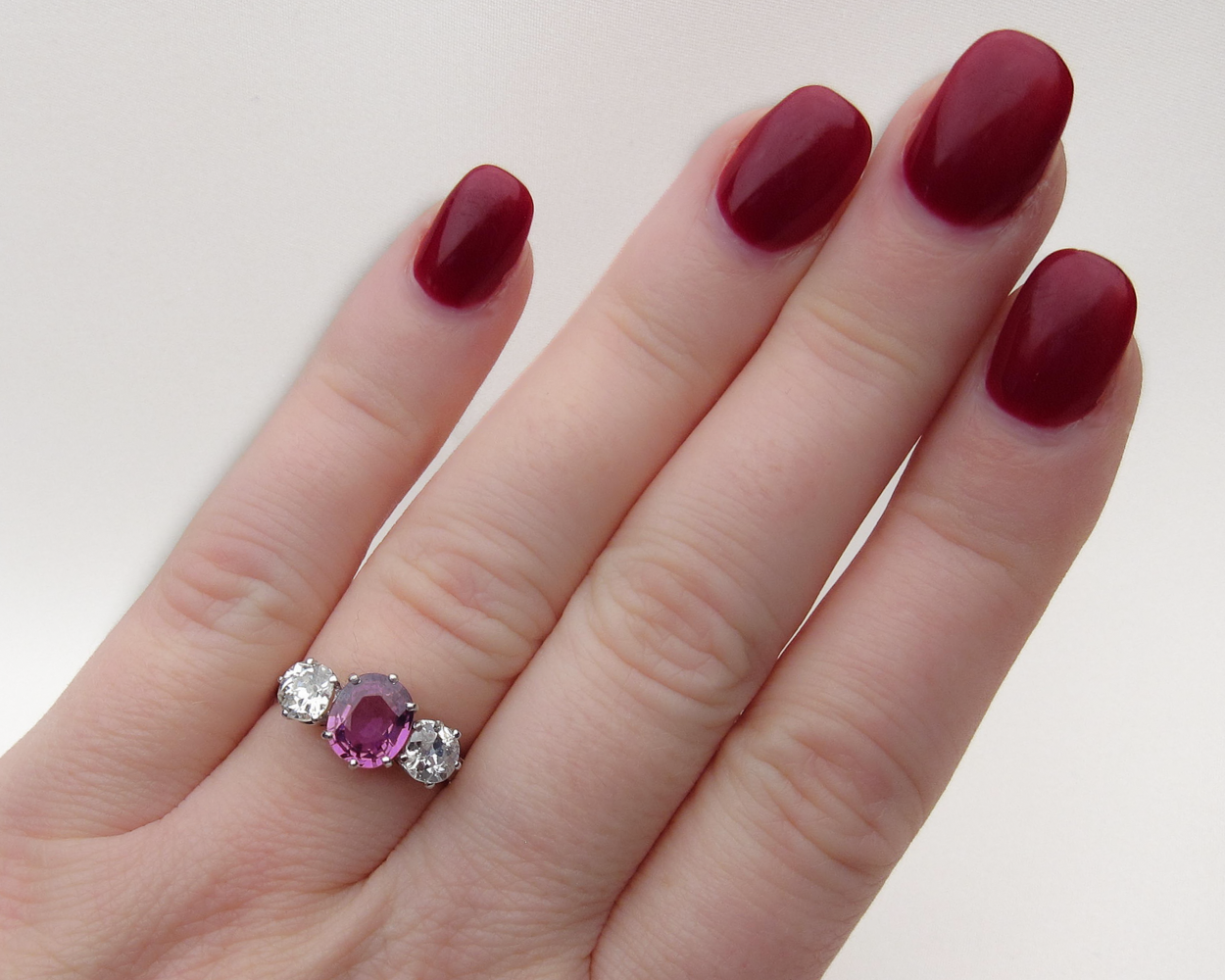 Art Deco Pink Sapphire & Diamond Ring