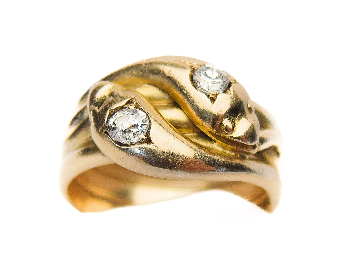 Victorian Diamond Snake Ring | English 18KT Gold Snake Ring — Isadoras ...