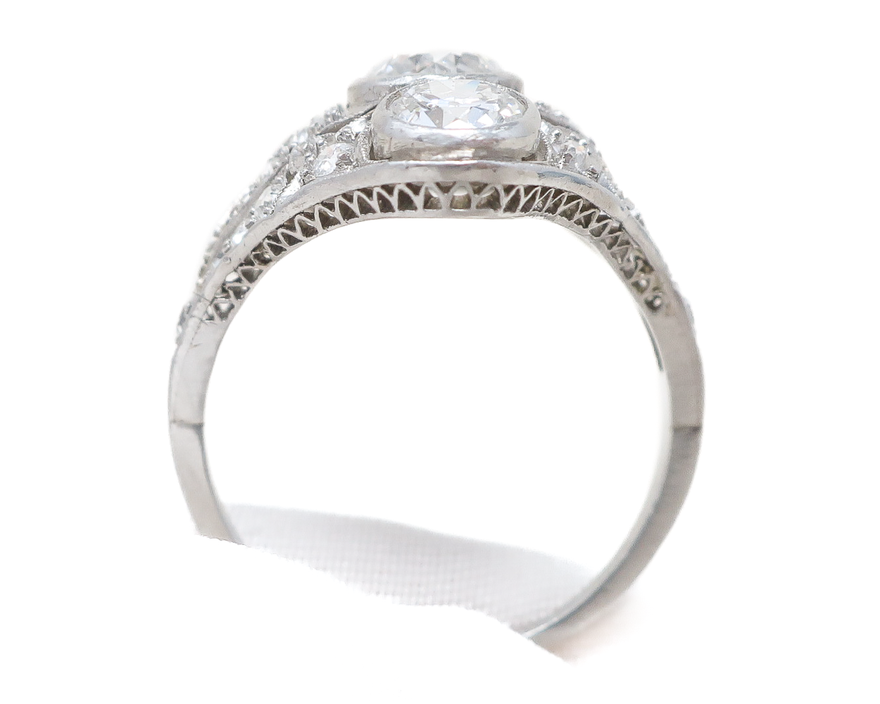 Art Deco 3-Stone Diamond Dinner Ring