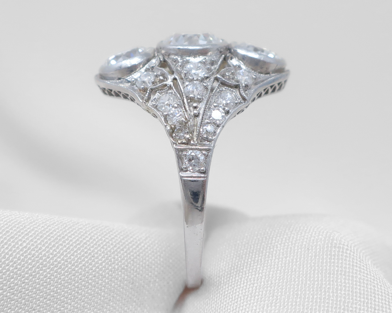 Art Deco 3-Stone Diamond Dinner Ring