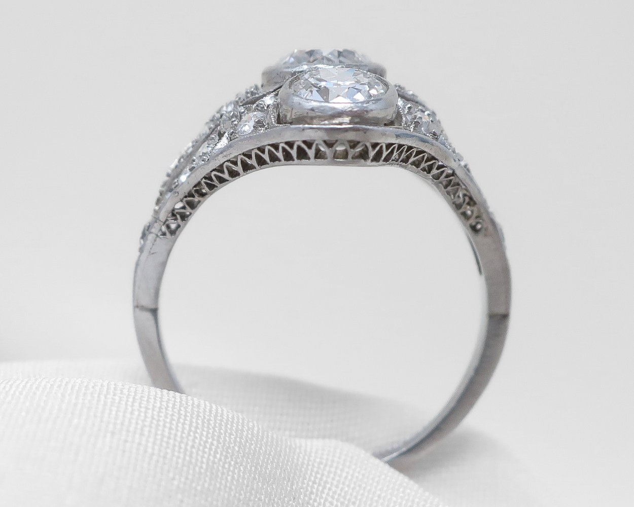 Art Deco 3-Stone Diamond Dinner Ring