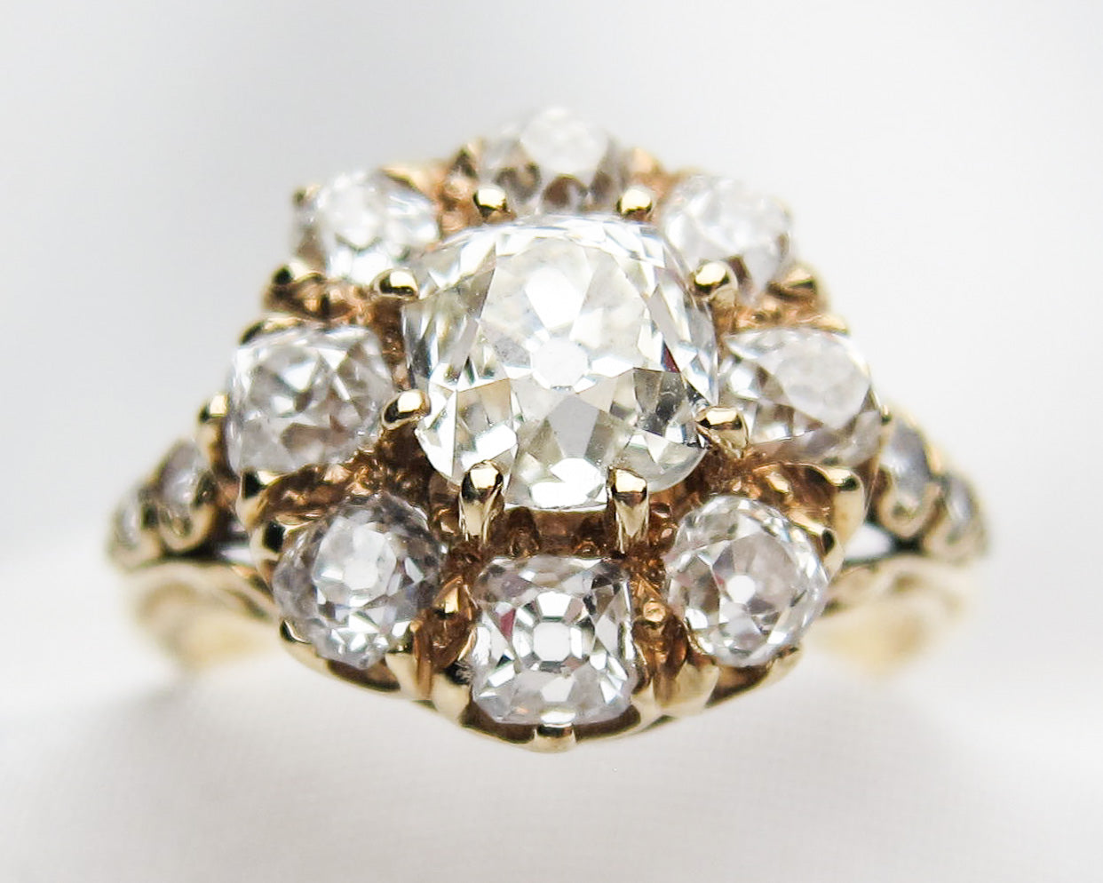 2.52-Carat Victorian Diamond Cluster Ring