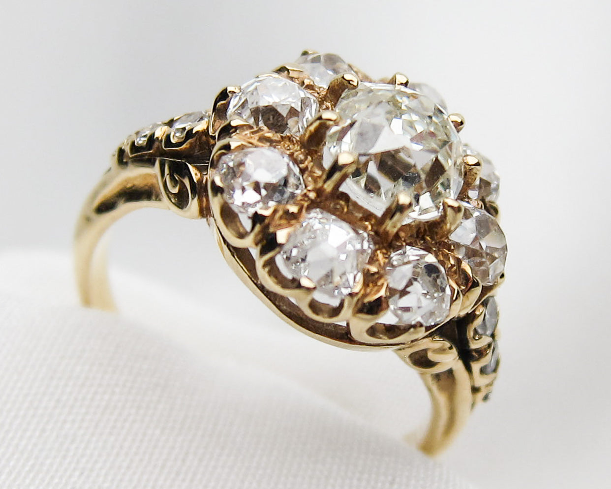 2.52-Carat Victorian Diamond Cluster Ring