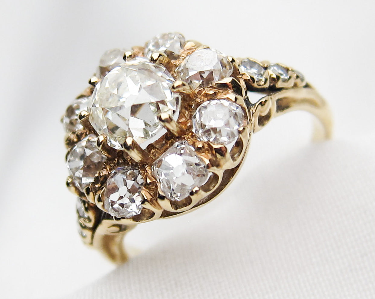 2.52-Carat Victorian Diamond Cluster Ring