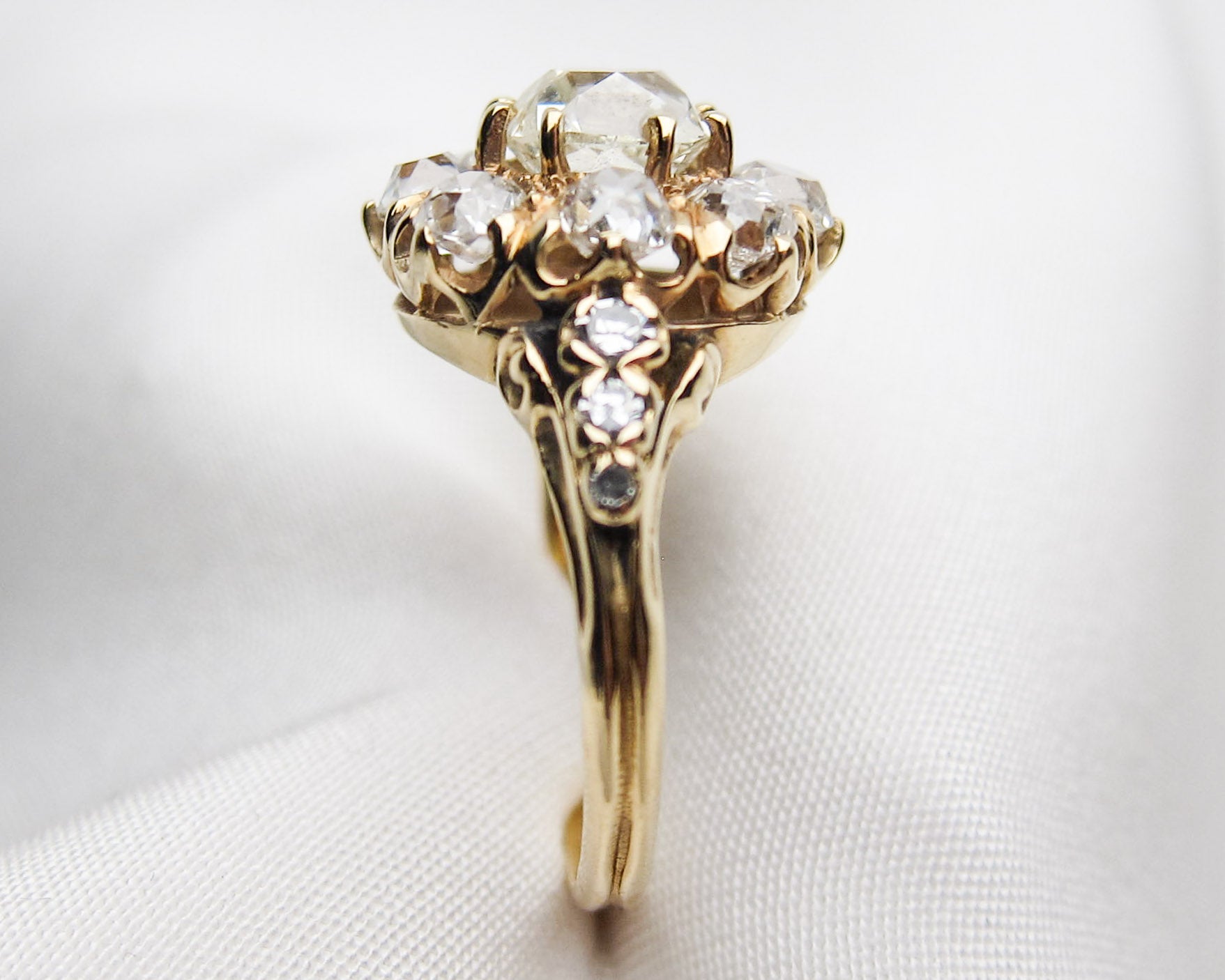 2.52-Carat Victorian Diamond Cluster Ring