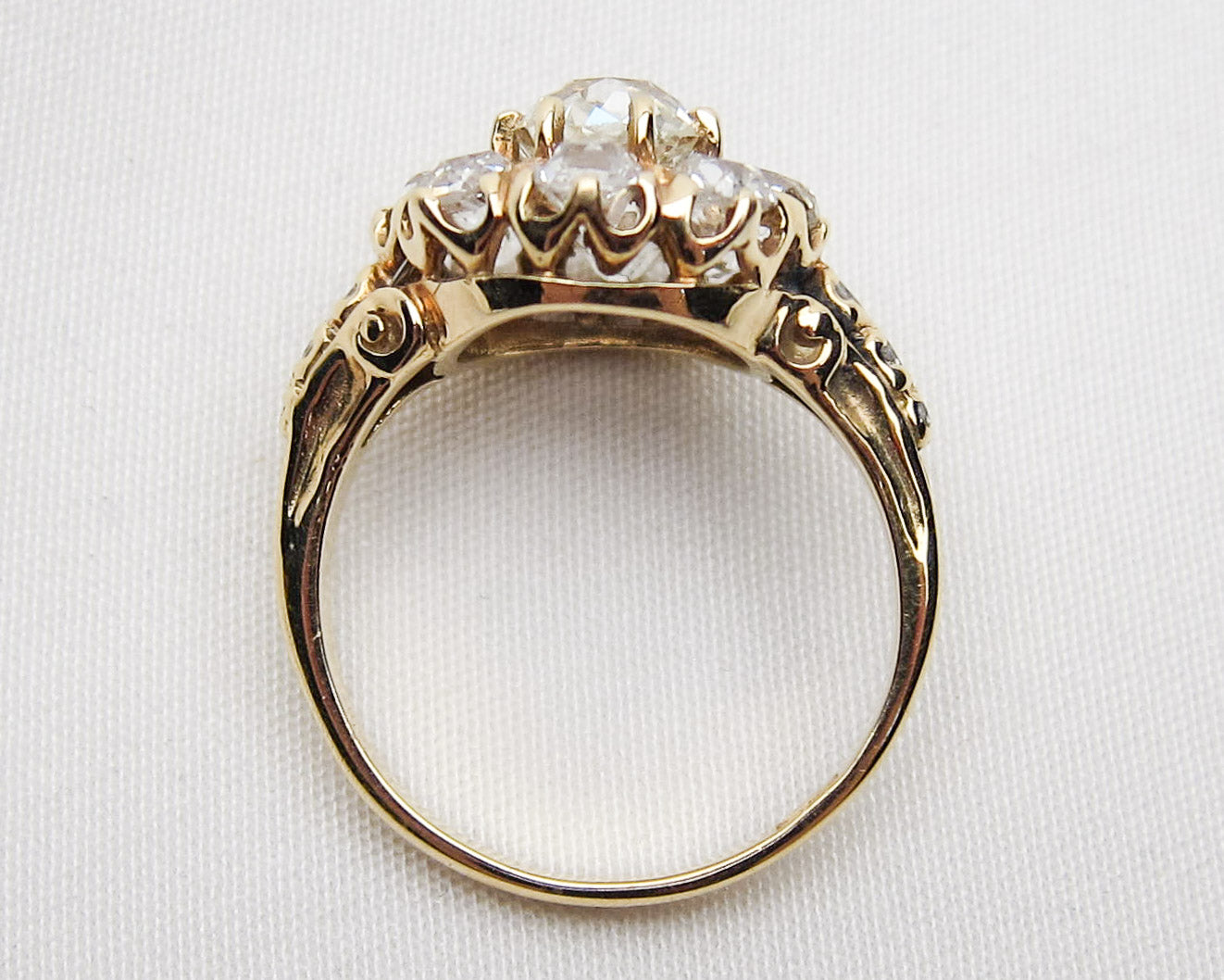 2.52-Carat Victorian Diamond Cluster Ring