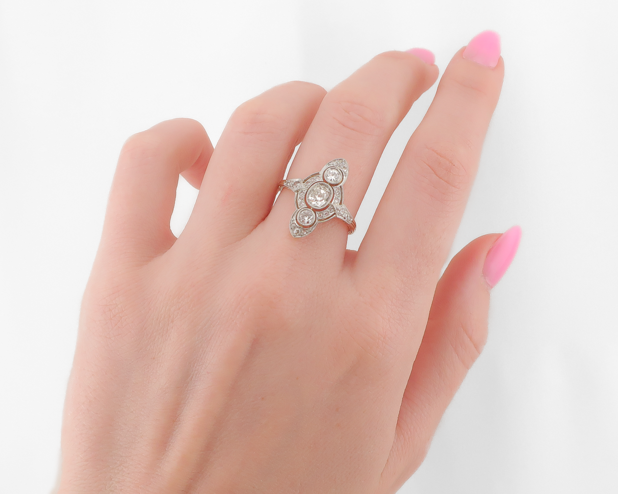 Edwardian North-South Diamond Ring