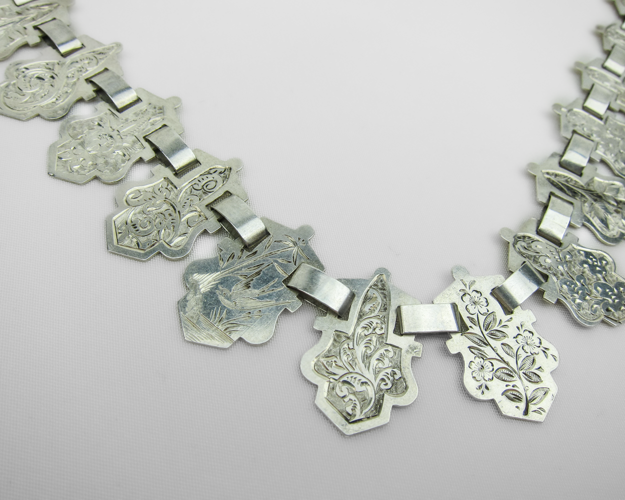 Victorian Silver Engraved Collar