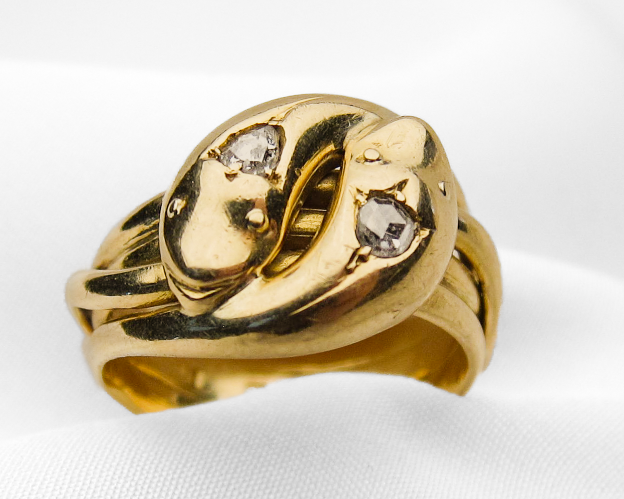 Double-Diamond Victorian Snake Ring