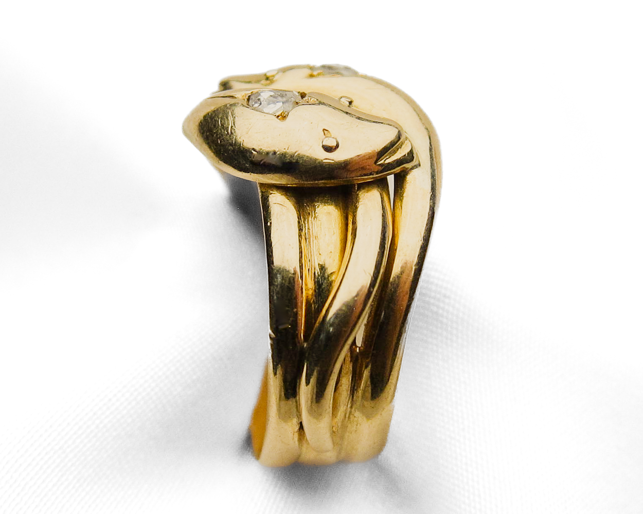 Double-Diamond Victorian Snake Ring
