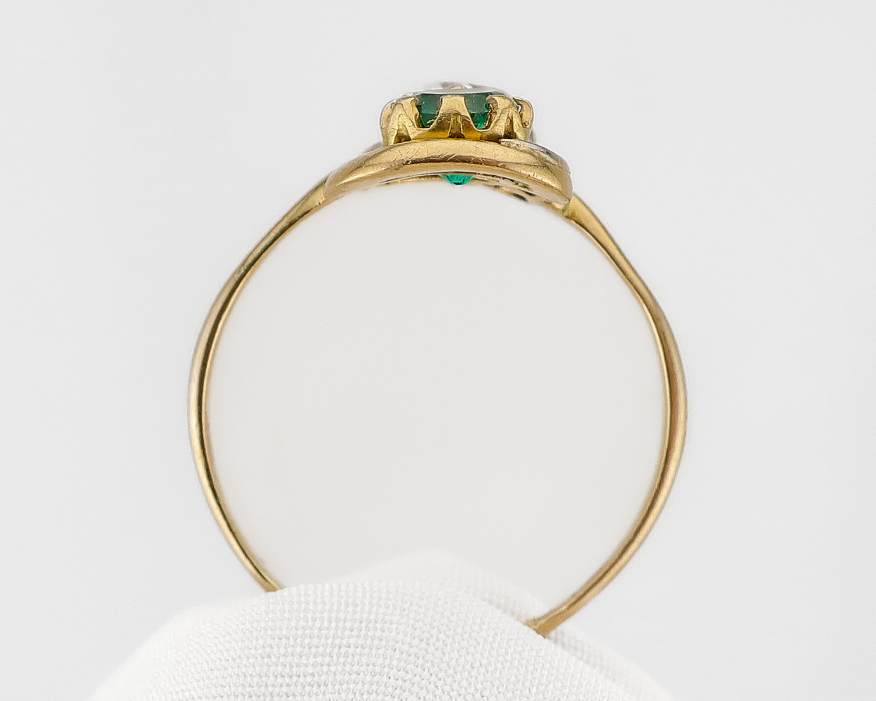 Victorian French Emerald & Diamond Ring