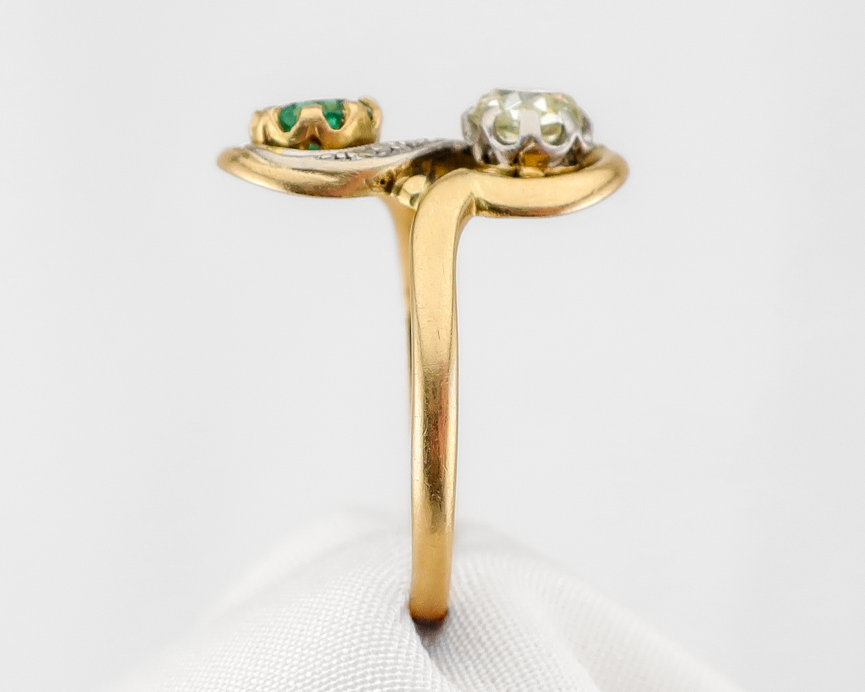 Victorian French Emerald & Diamond Ring