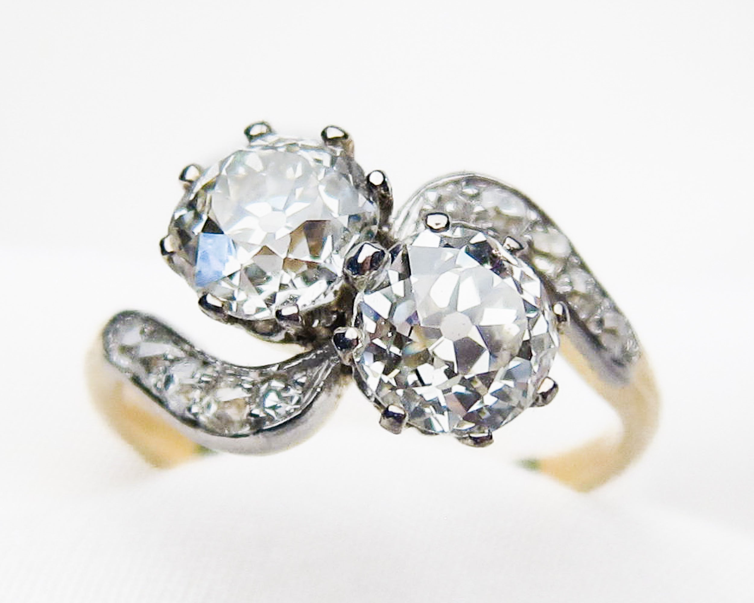 Circa 1910 Edwardian Toi et Moi Diamond Ring