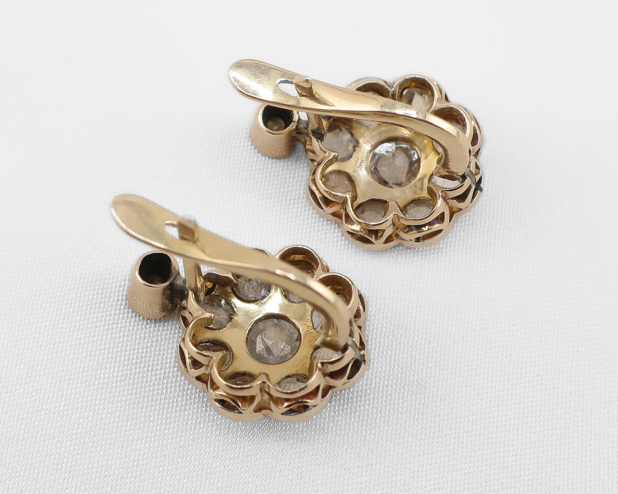 Victorian Diamond Floral Earrings