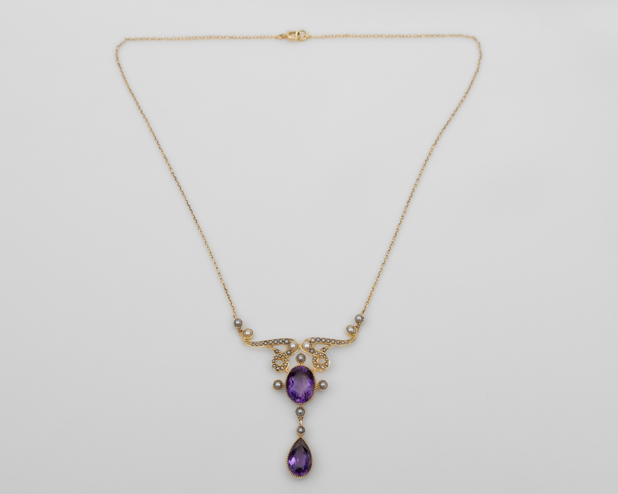 Victorian Amethyst & Pearl Necklace