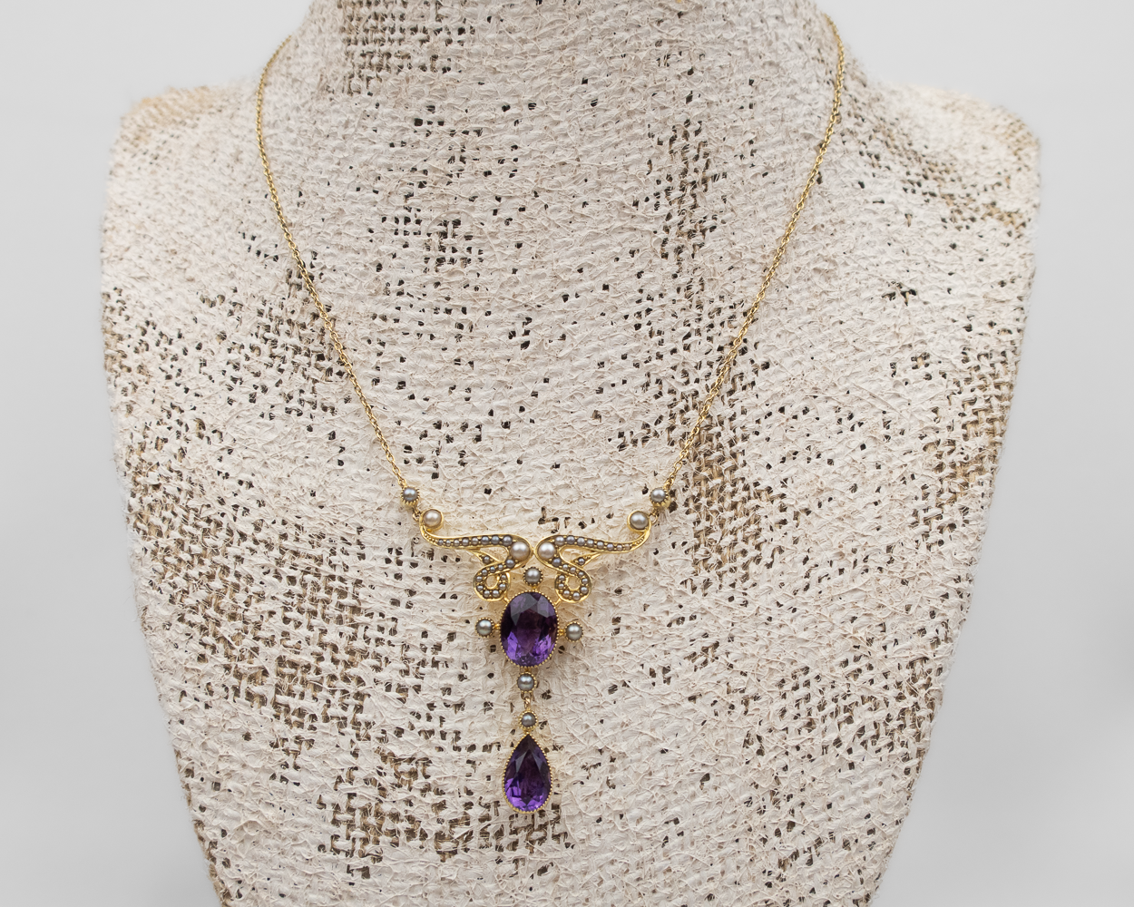 Victorian Amethyst & Pearl Necklace