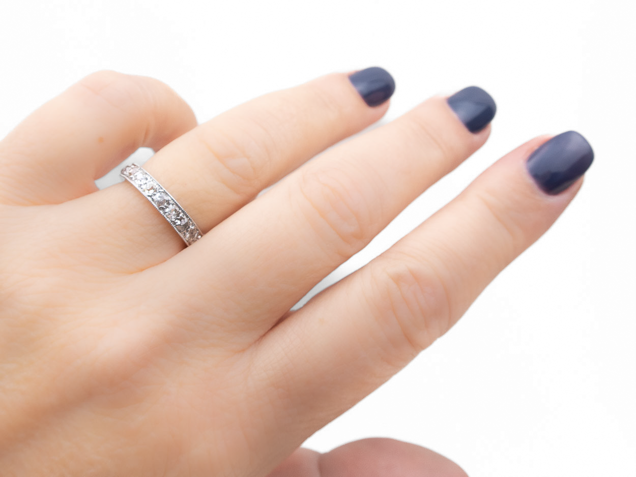 Art Deco Platinum Diamond Eternity Band