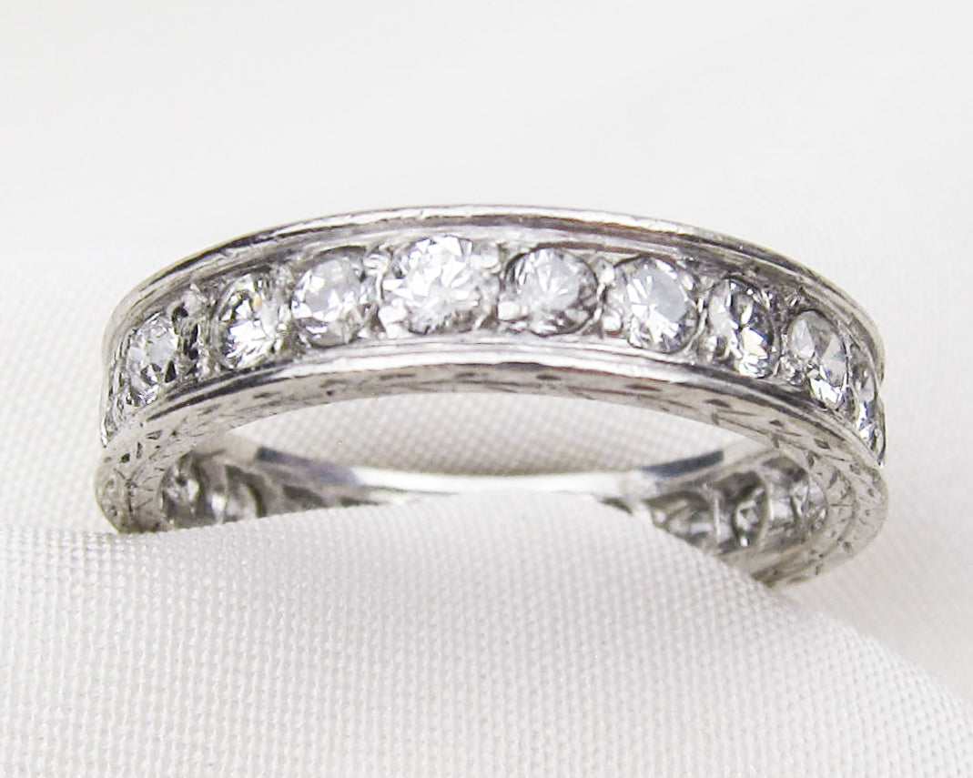 Art Deco White Gold Diamond Eternity Band