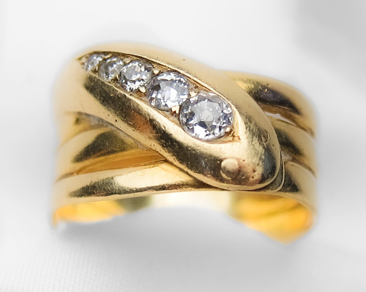 Victorian 18KT Diamond Snake Ring