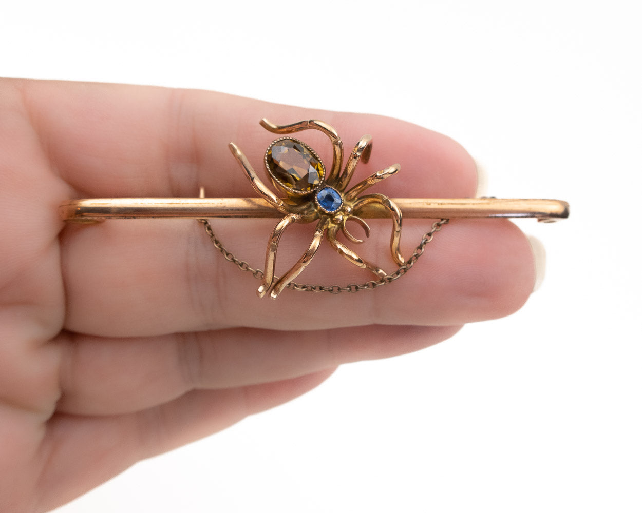 Victorian Sapphire & Diamond Spider brooch