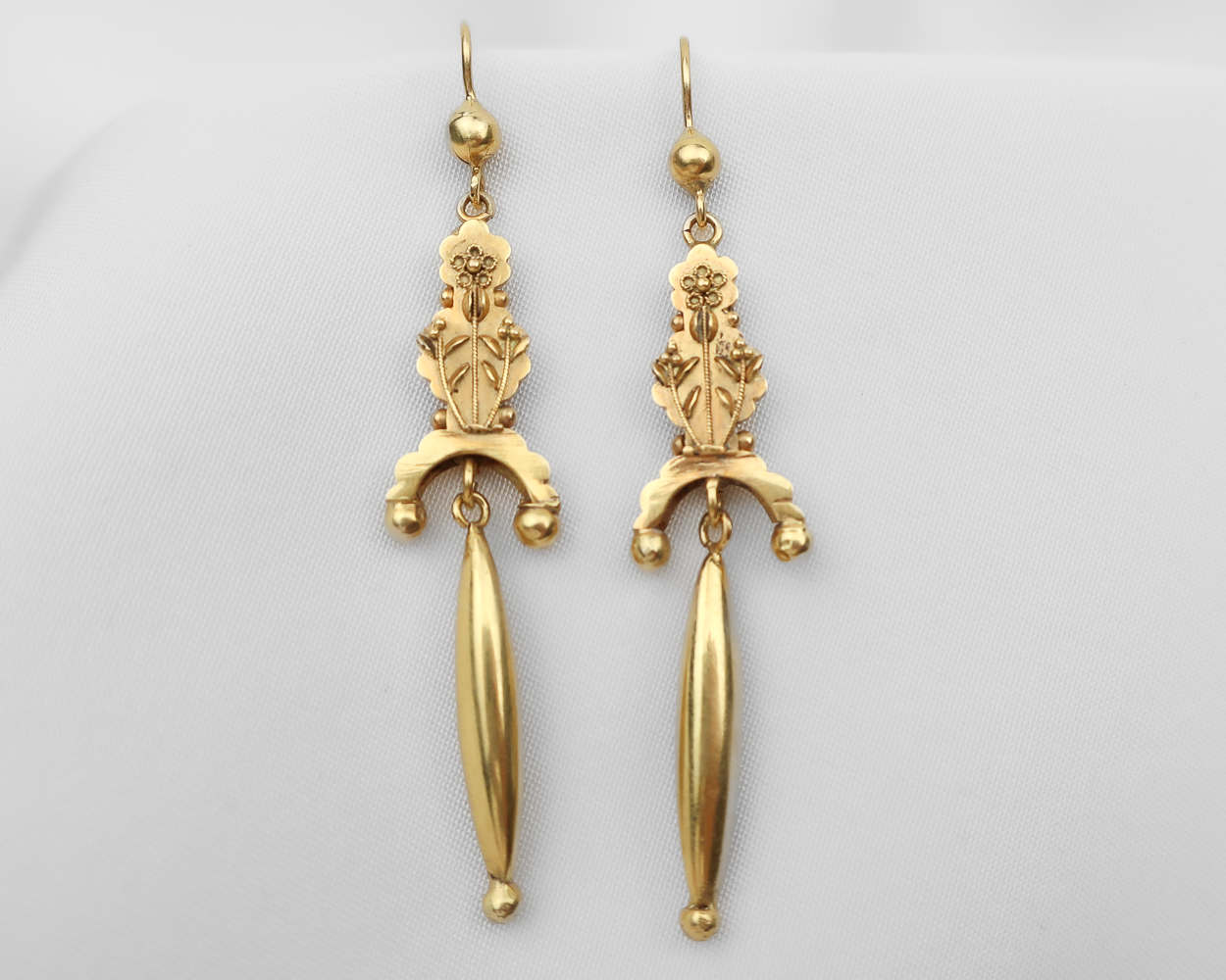 Victorian 9KT Gold Embossed Earrings