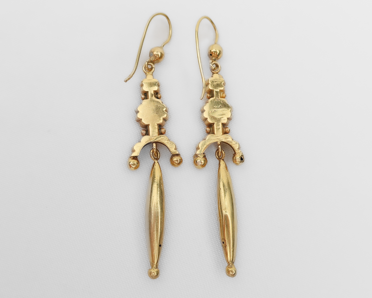 Victorian 9KT Gold Embossed Earrings