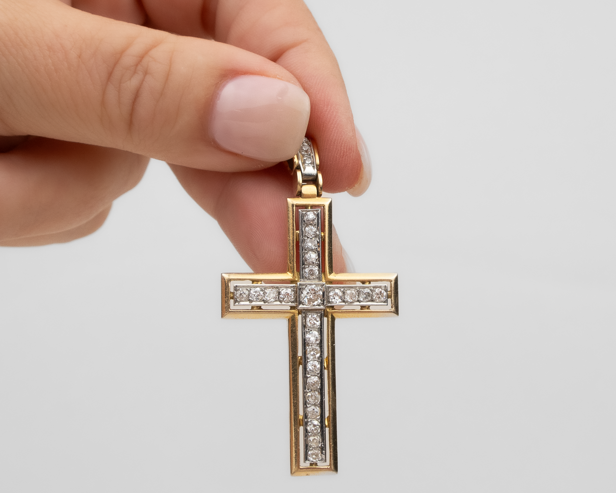 Art Deco Diamond Cross