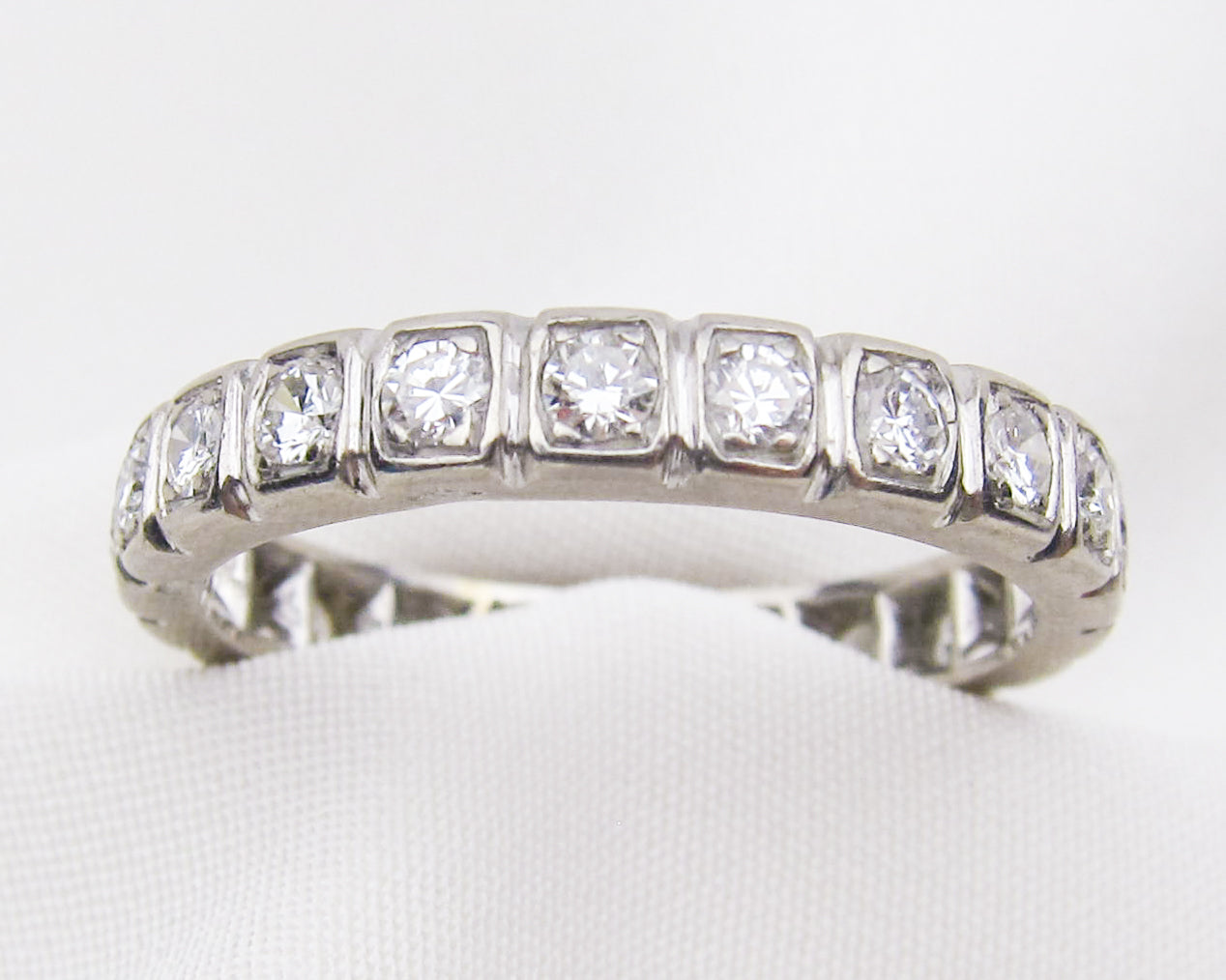 Art Deco French Diamond Eternity Band