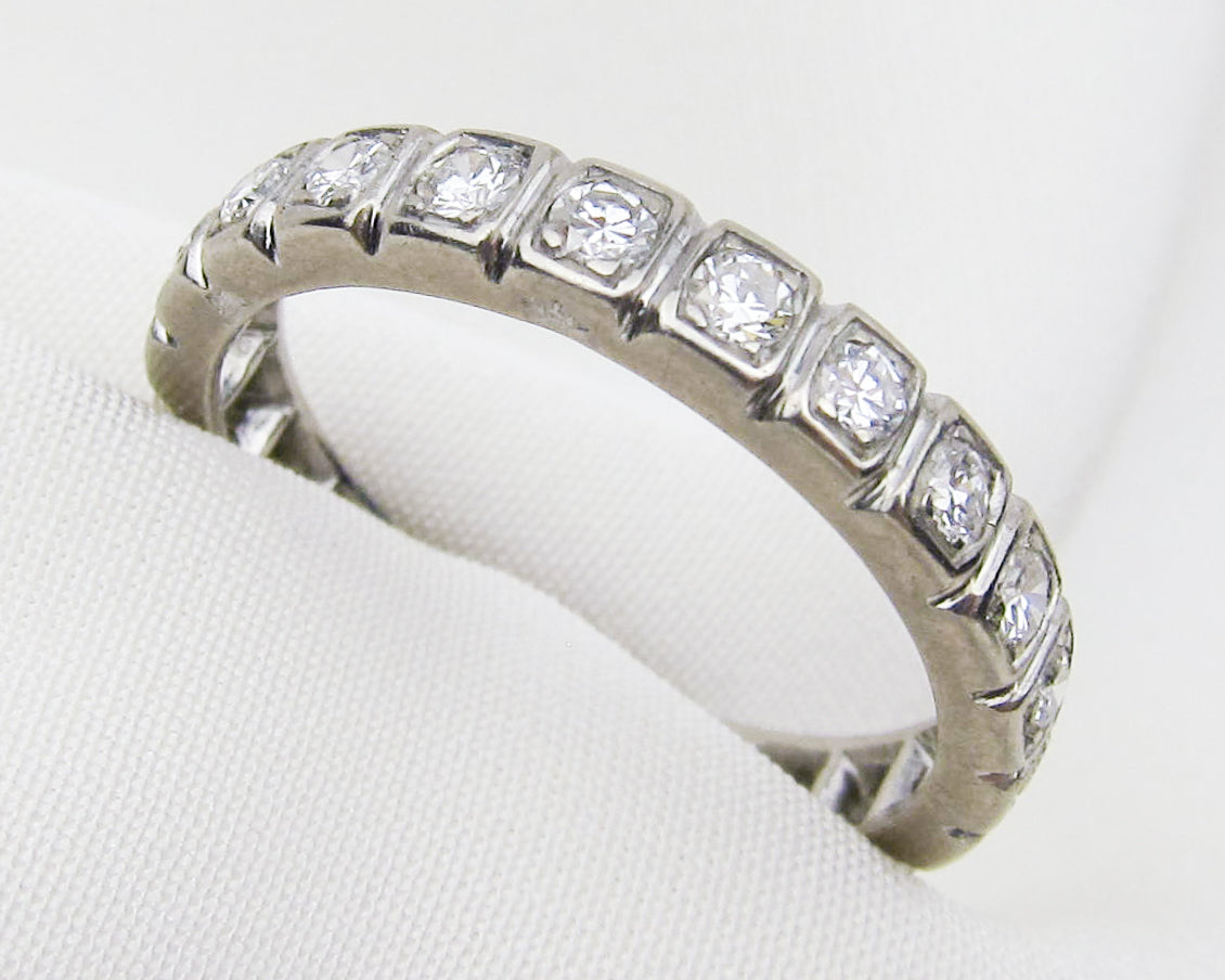 Art Deco French Diamond Eternity Band