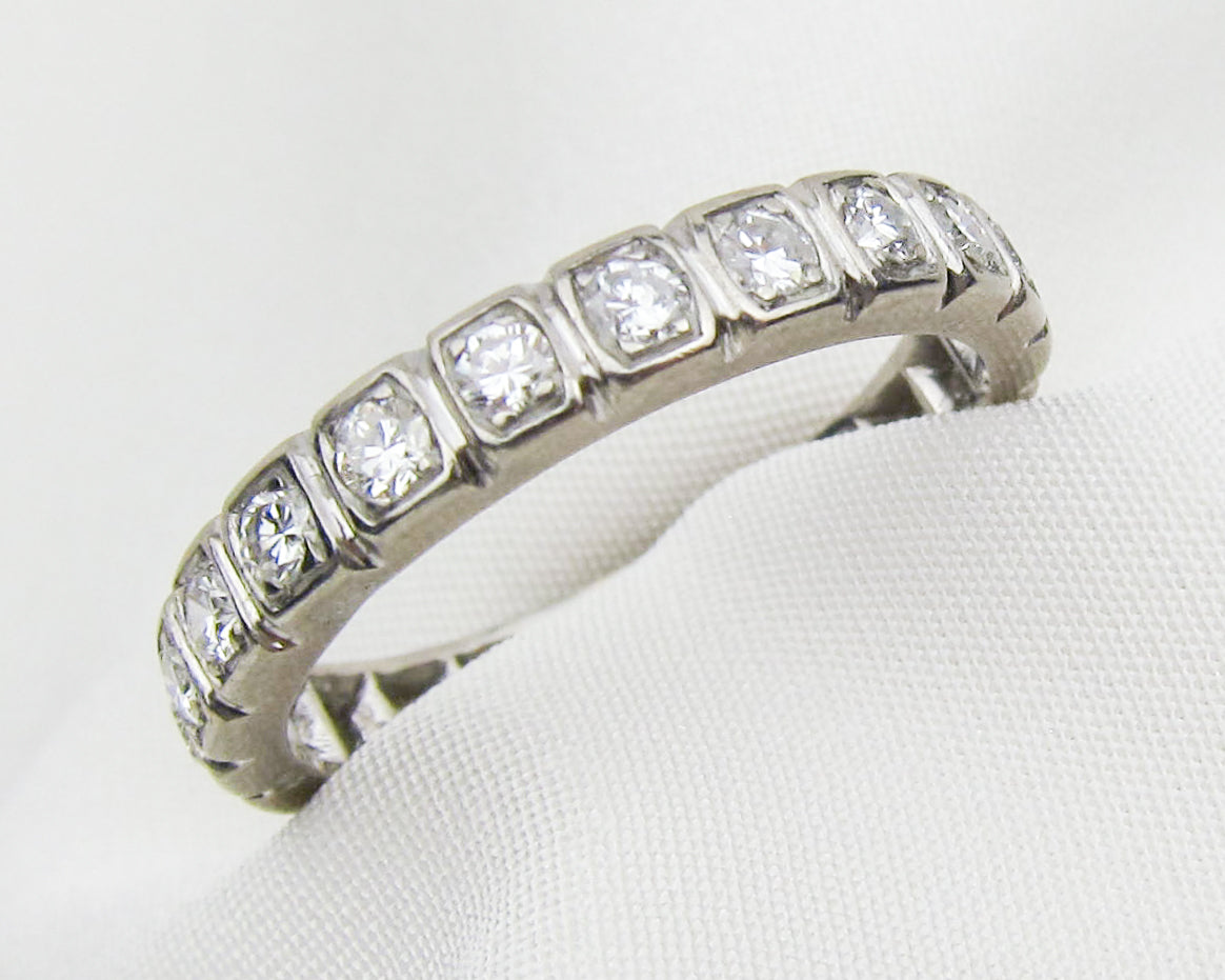 Art Deco French Diamond Eternity Band