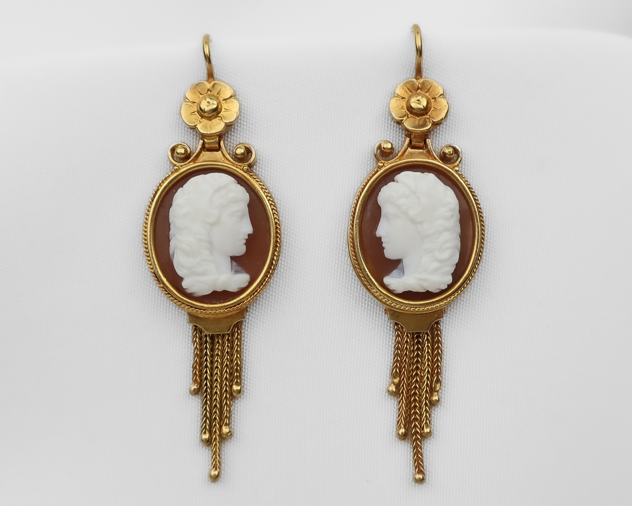 Victorian Omphale Cameo Earrings