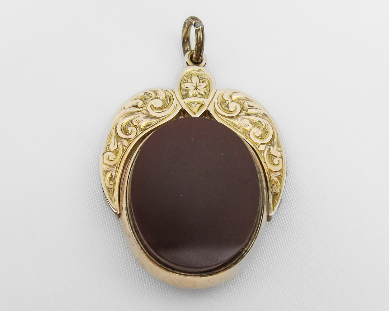 Victorian Birmingham Bloodstone Spinner Pendant