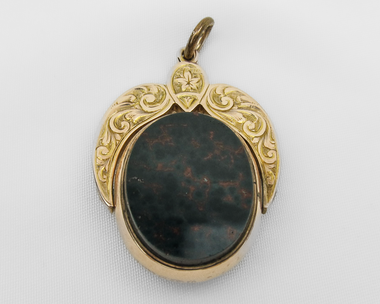 Victorian Birmingham Bloodstone Spinner Pendant