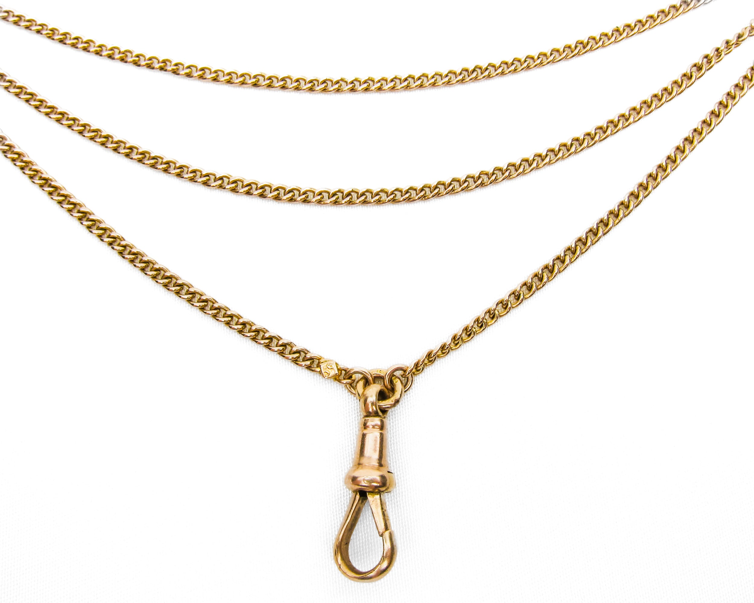 Circa 1900 9KT Gold Long Guard Chain