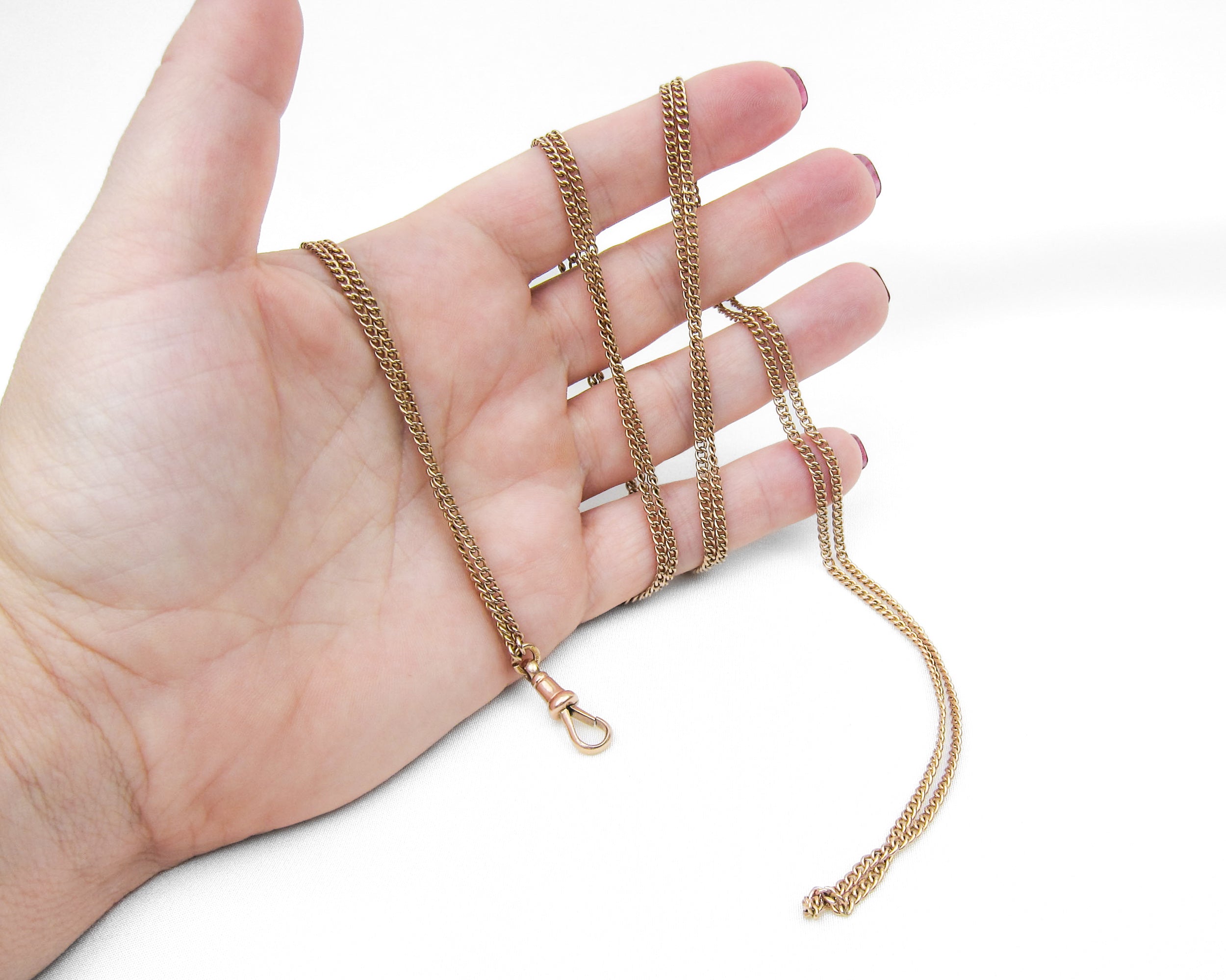 Circa 1900 9KT Gold Long Guard Chain