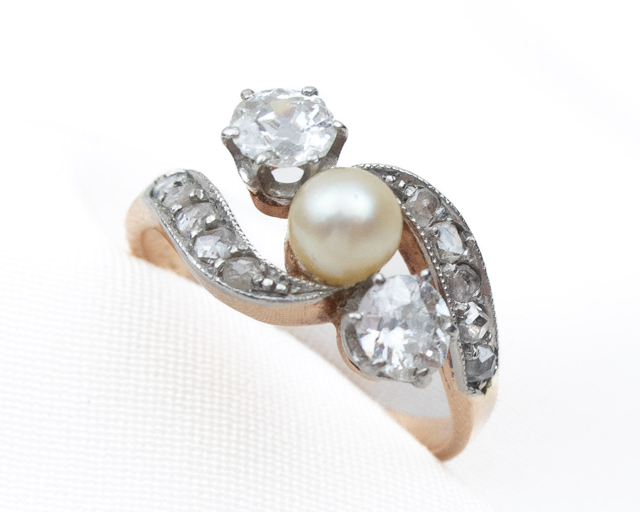 Antique Floral Carving Signet Pearl Ring 3D model 3D printable | CGTrader