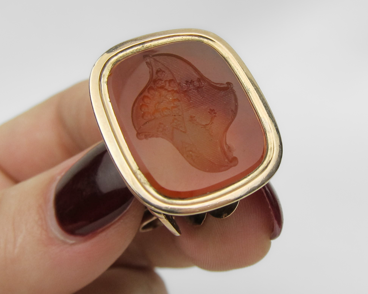 Georgian 9KT Rose Gold Carnelian Fob