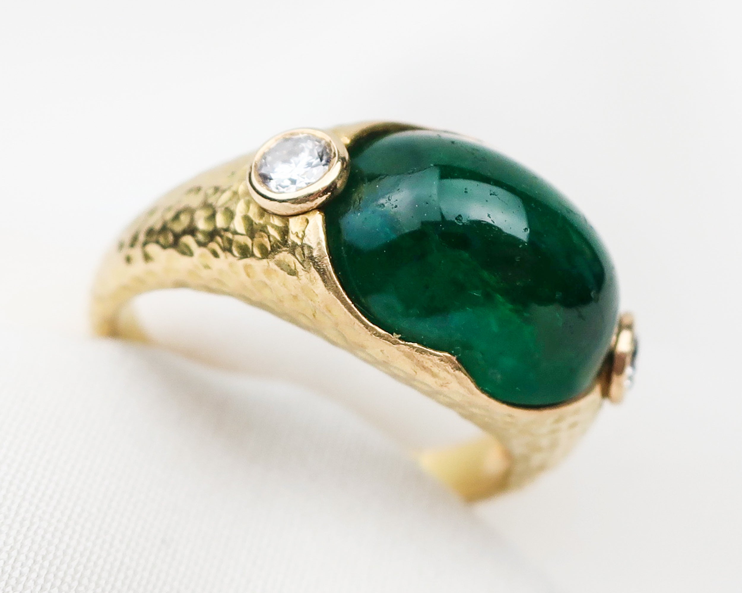 Circa 1970 French Emerald & Diamond Ring