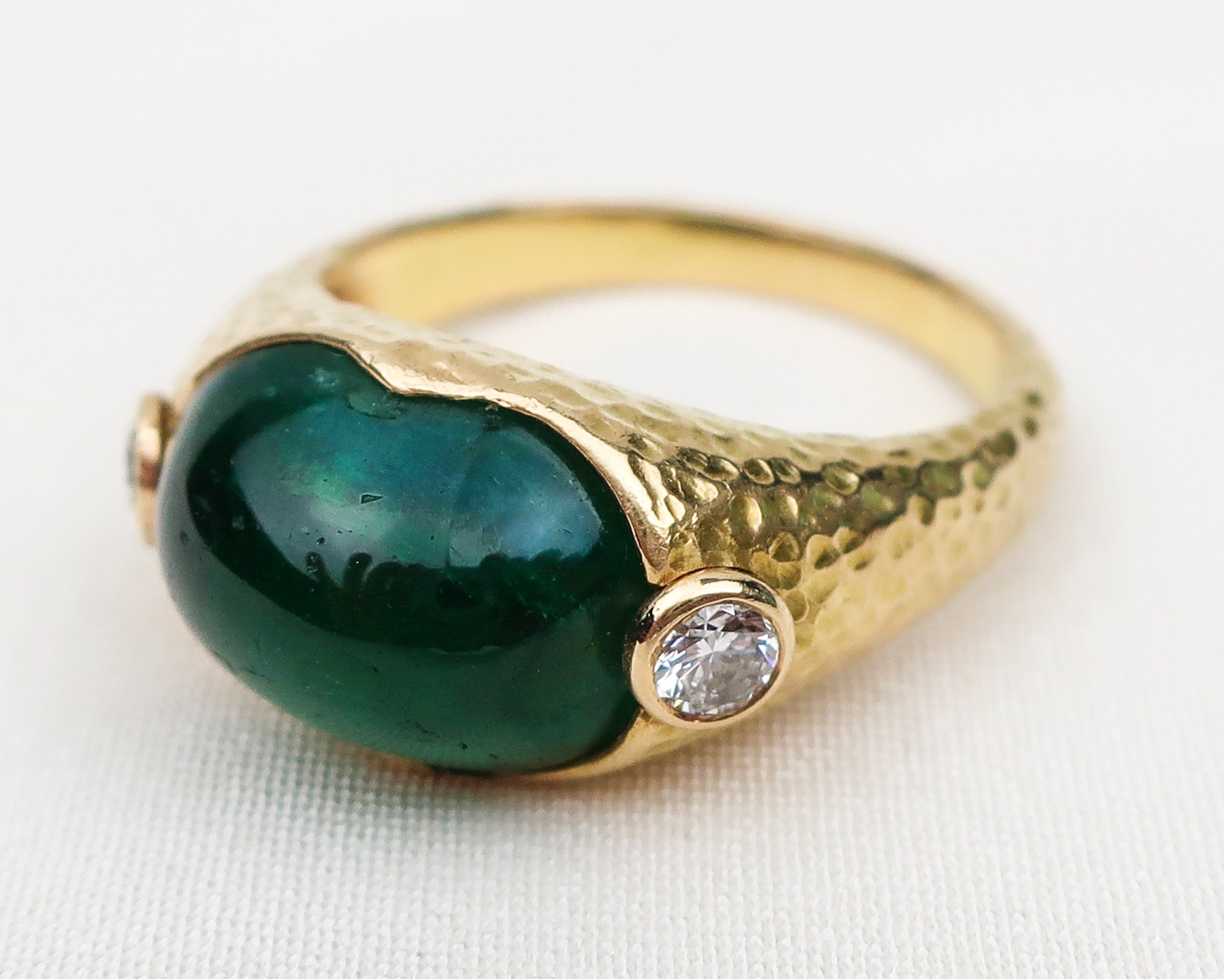 Circa 1970 French Emerald & Diamond Ring