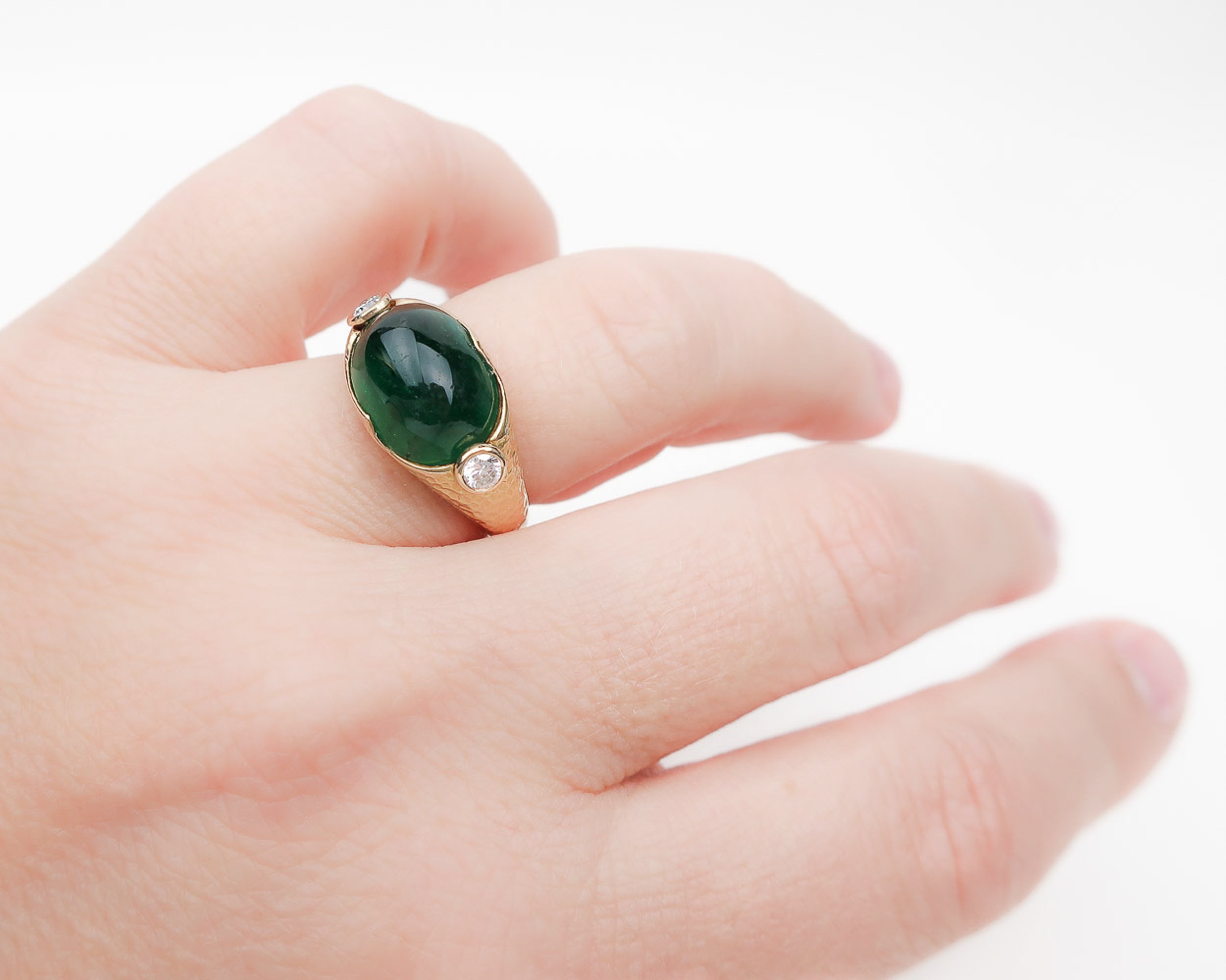 Circa 1970 French Emerald & Diamond Ring