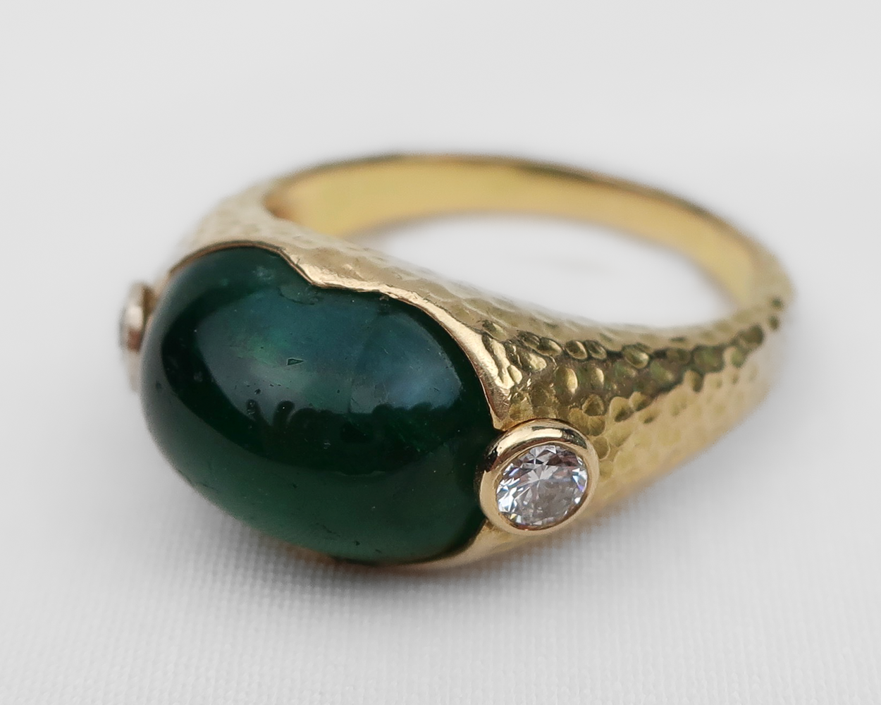 Late-Midcentury French Emerald & Diamond Ring