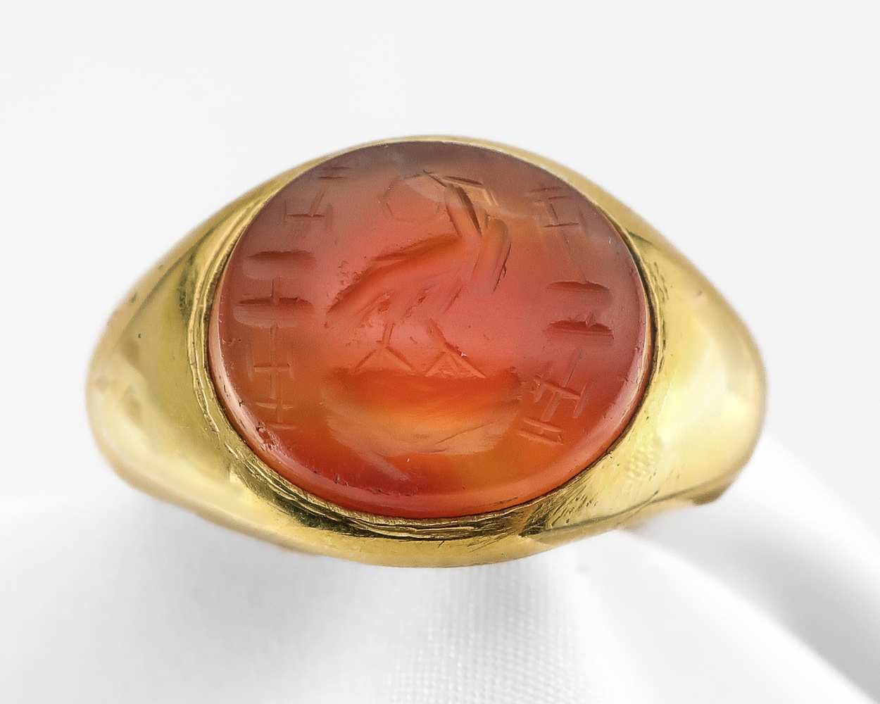 Victorian Carnelian Bird Intaglio Signet Ring