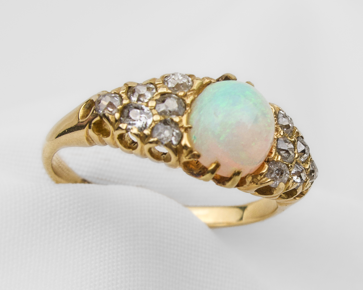 Victorian English Opal & Diamond Ring