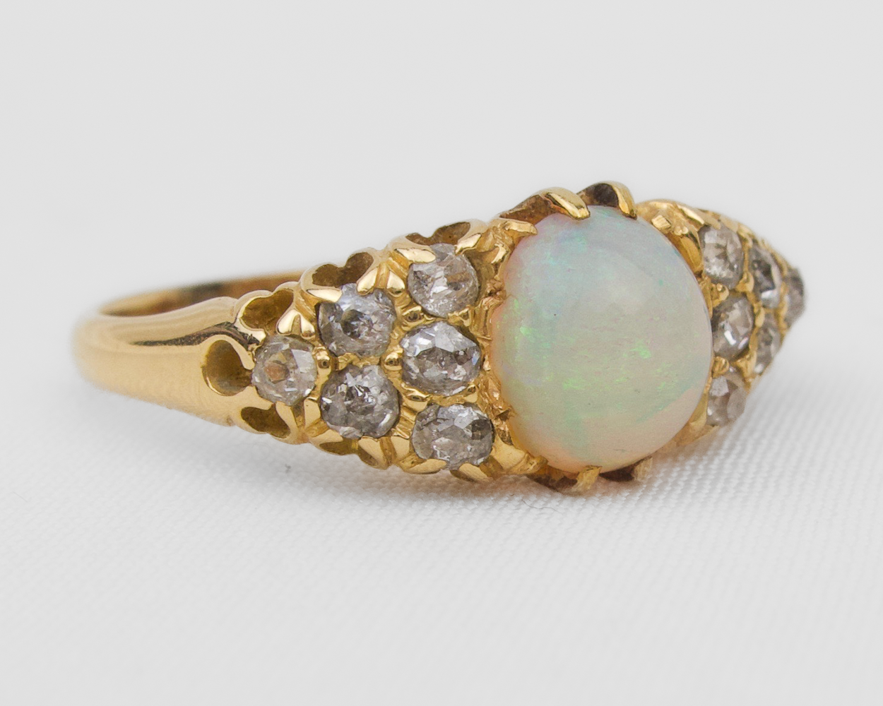 Victorian English Opal & Diamond Ring